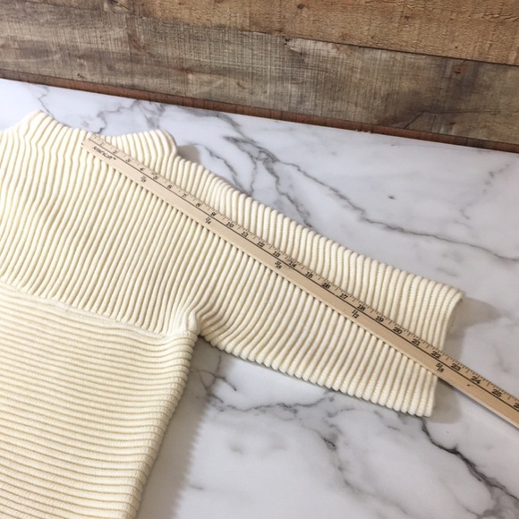 3/$20 JOA Cream Ribbed Knit Half Sleeve Sweater Top Womens XS Mock Neck - Picture 10 of 11